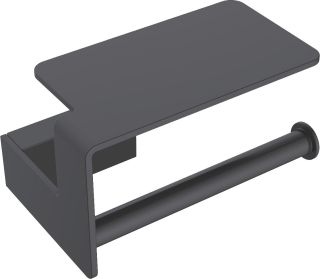 Держатель для туалетной бумаги Boheme Q с полкой чёрный 10941-B